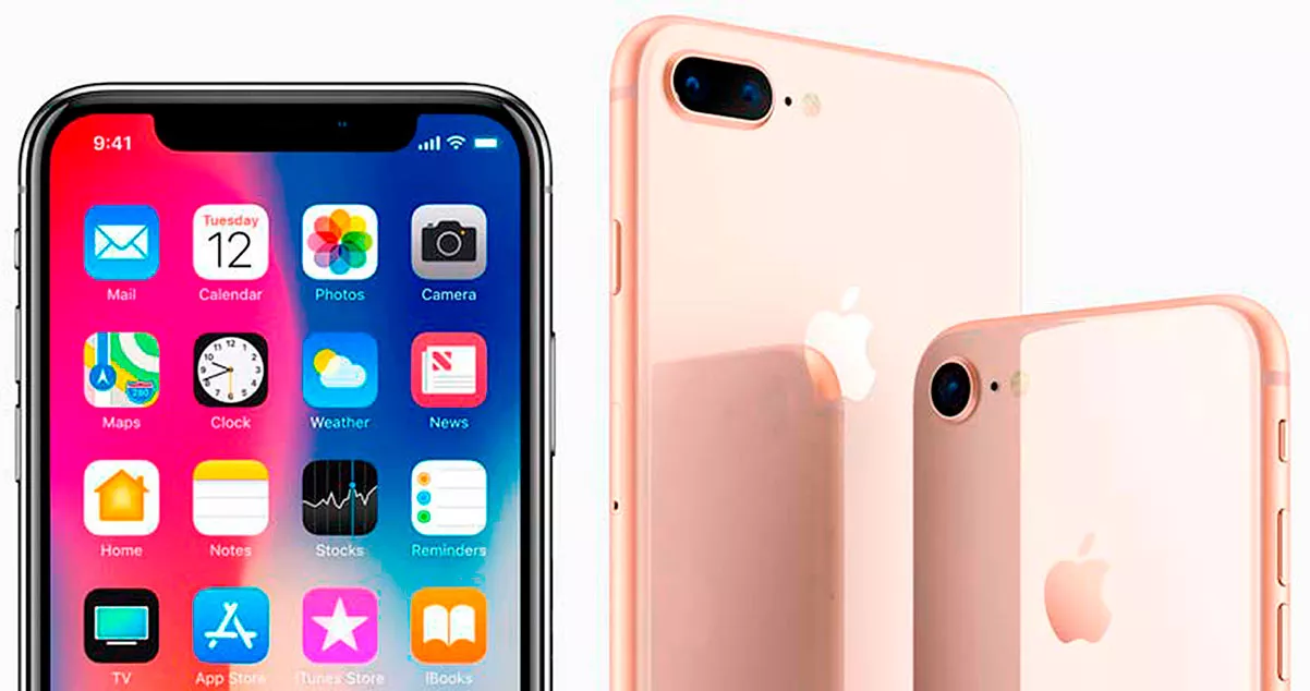 Smartphone iPhone X en varios ángulos