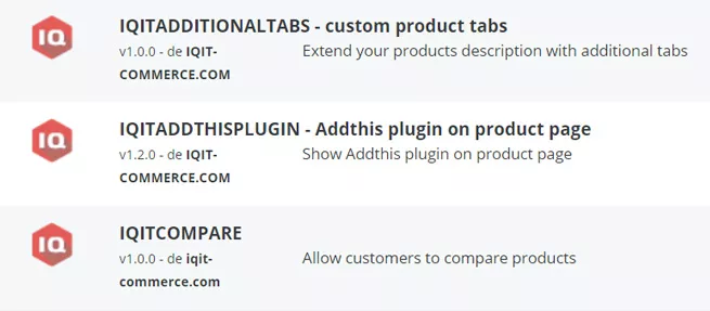 Imagen de los iconos que presentan los Modulos del Tema Warehouse para PrestaShop